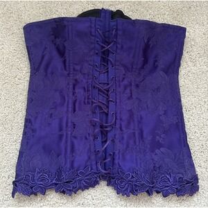 Vintage Purple Lace-Up Corset Whimsigoth Renaissance Festival Fairy Y2K Sz 34